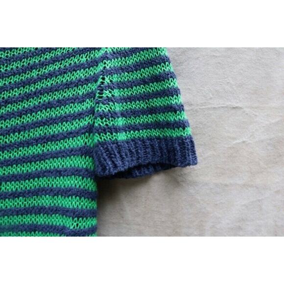 Jcrew Linen Cotton Short Sleeve Crewneck Sweater Blue Green Small - Picture 4 of 5